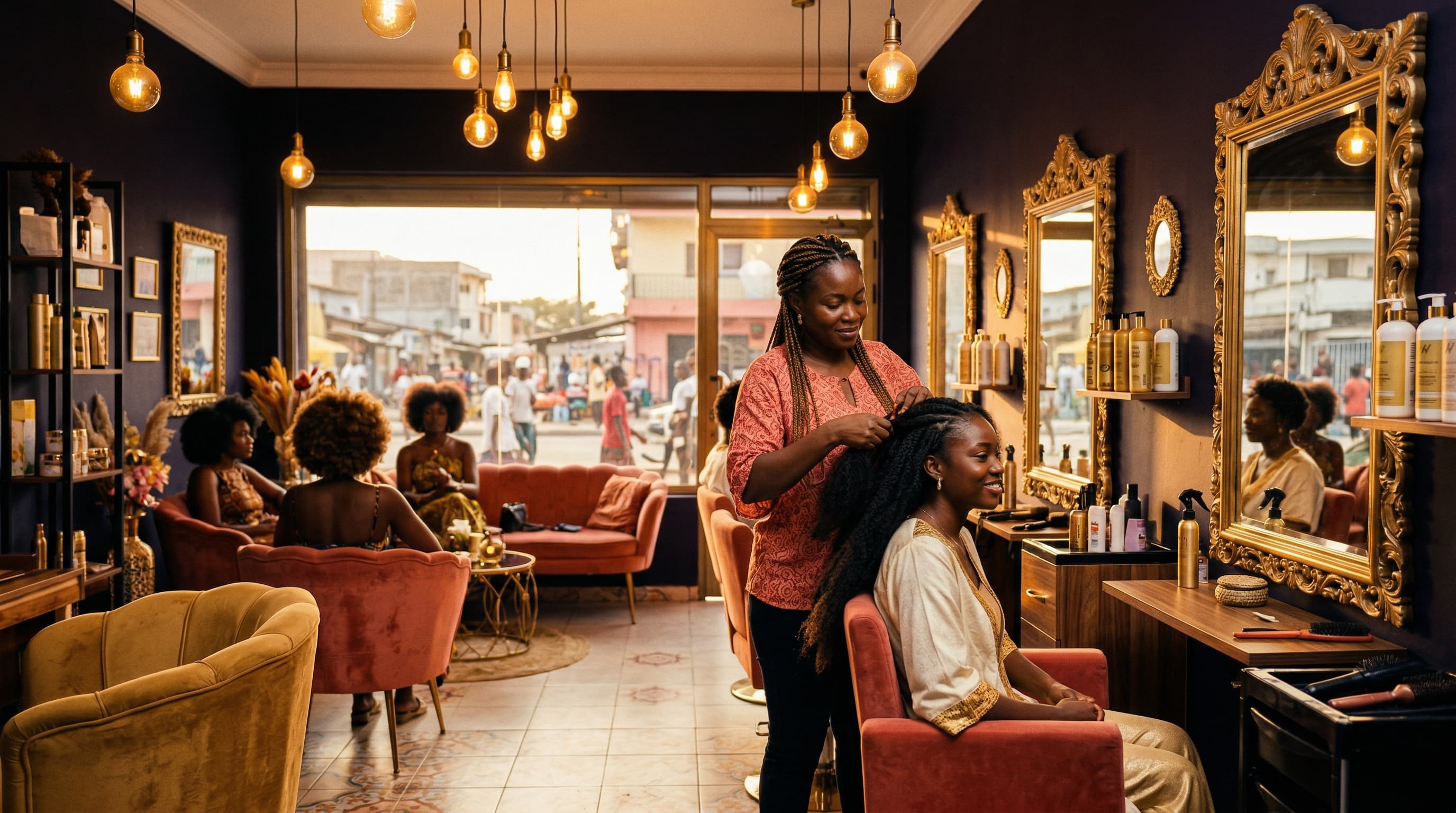 Ambiance salon de beauté Abidjan